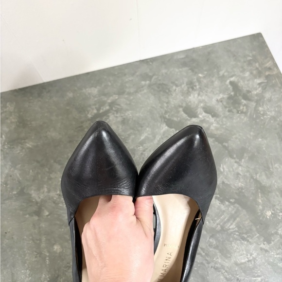 San Marina black leather pointed toe heels pumps classic size EU 39 (US 8–8.5) - Picture 8 of 8